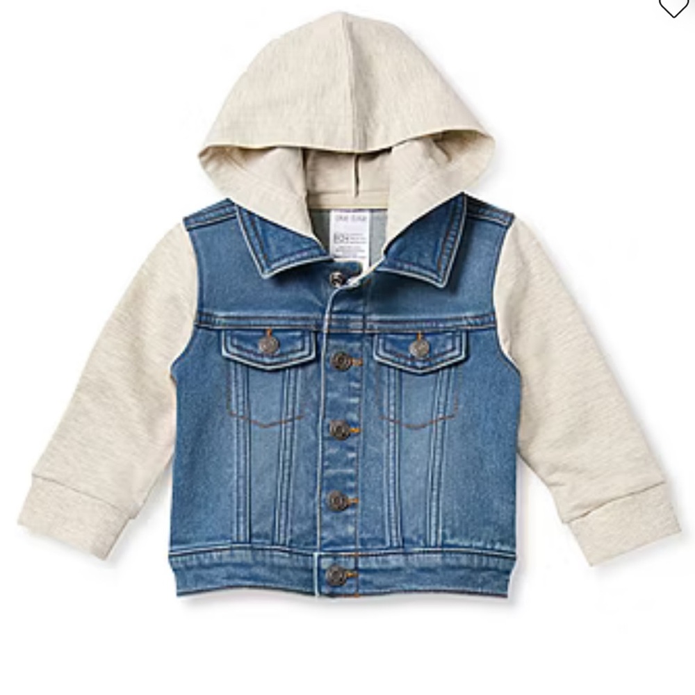 Okie Dokie Baby Unisex Lightweight Shirt Jacket in light wash size 18months